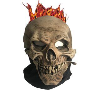 Skull Mask With Flaming Hair and Neck band Zagone Studios USA